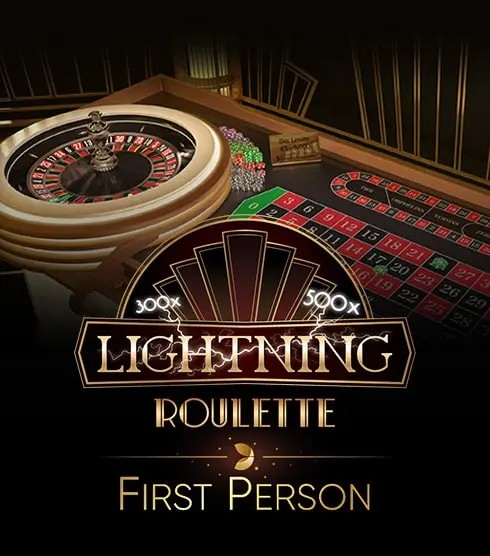 First Person Lightning Roulette online game logo by Evolution on dragoncasino.de
