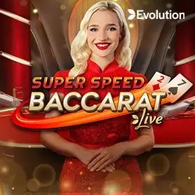 Super Speed Baccarat slot logo by Evolution at Dragon Casino